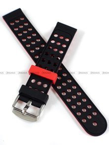 Silikonowy pasek do zegarka Demus PGS2.18.1.4, 18 mm, Czerwony, Czarny