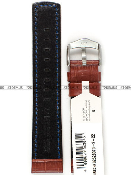 Skórzany pasek do zegarka Hirsch 02528070-2-22, 22 mm, Brązowy