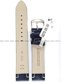 Skórzany pasek do zegarka Horido 0079.05.20S, 20 mm, Niebieski
