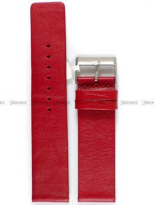 Skórzany pasek do zegarka LAVVU LSCUR22, 22 mm, Czerwony