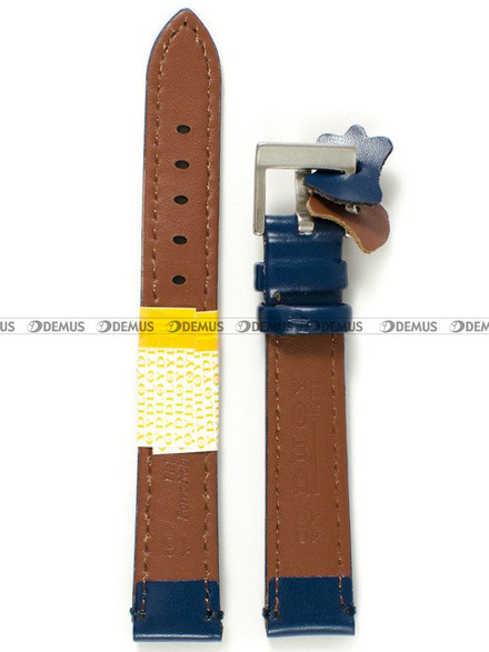Skórzany pasek do zegarka Diloy 401.16.5, 16 mm, Niebieski