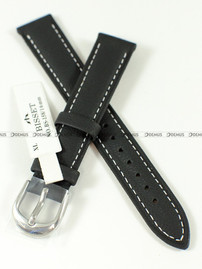 Skórzany pasek do zegarka Bisset BS-158-16-1-7 XL, 16 mm, Czarny
