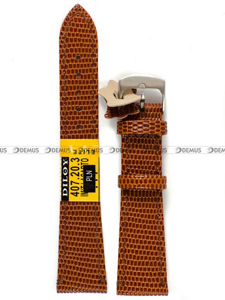 Skórzany pasek do zegarka Diloy 407.20.3, 20 mm, Brązowy