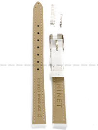 Skórzany pasek do zegarka Minet MSBUW14, 14 mm, Biały