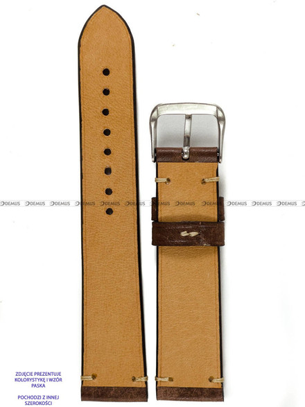 Pasek skórzany ręcznie robiony A. Kucharski Leather - Conceria Il Ponte Maya Simple - chocolate/camel 30 mm