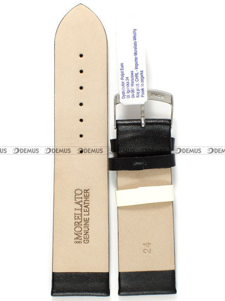 Skórzany pasek do zegarka Morellato A01X5126875019CR24, 24 mm, Czarny
