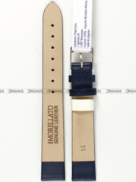 Skórzany pasek do zegarka Morellato A01X5126875062CR14, 14 mm, Niebieski