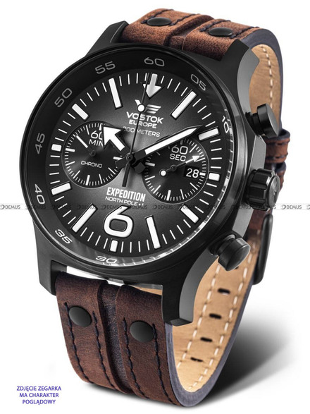 Pasek skórzany do zegarka Vostok Europe Expedition North Pole 6S21-595C643 - 24 mm