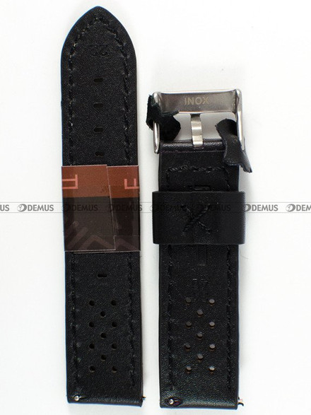 Skórzany pasek do zegarka Diloy 398.22.1.22, 22 mm, Czarny