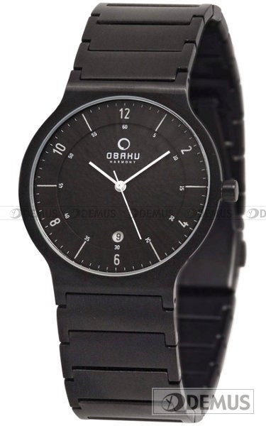 Stalowa bransoleta do zegarka Obaku V133GBBSB, 22 mm, Czarna