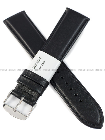Pasek skórzany do zegarka - Rochet Neptune 7235801 XL - 22 mm - Czarny