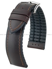 Skórzano-kauczukowy pasek do zegarka Hirsch 0925002010-2-20, 20 mm, Brązowy