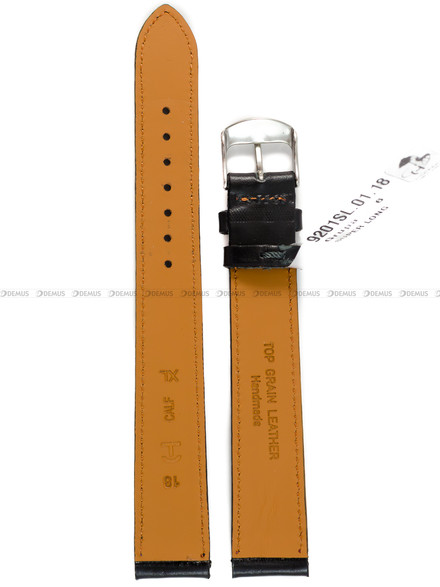Skórzany pasek do zegarka Horido 9201SL.01.18S, 18 mm, Czarny