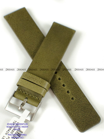 Skórzany pasek do zegarka LAVVU LSCUG22, 22 mm, Zielony