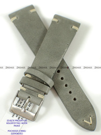 Skórzany pasek do zegarka Horido 9450.07.24S, 24 mm, Szary