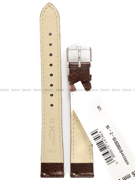 Skórzany pasek do zegarka Hirsch 01502010-2-16, 16 mm, Brązowy