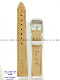 Skórzany pasek do zegarka Pacific W94.18.7.7, 18 mm, Biały