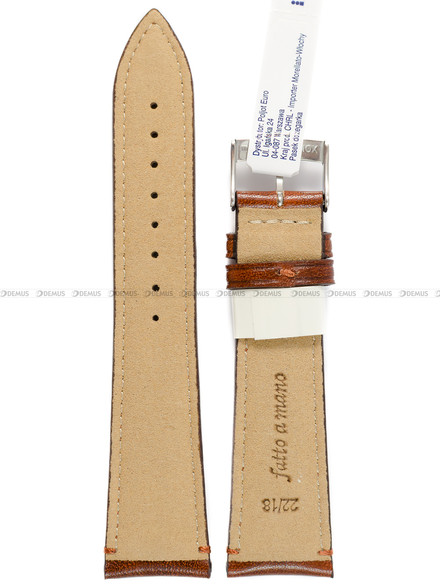 Wodoodporny Pasek do zegarka skórzany - Morellato A01X6122E40041CR22 - 22 mm