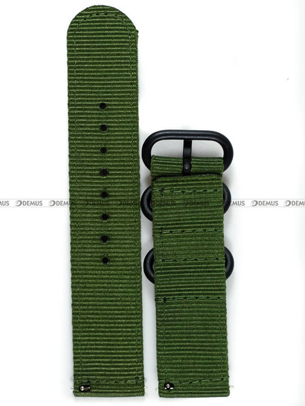 Nylonowy pasek do zegarka Nato PND2.22.3, 22 mm, Zielony