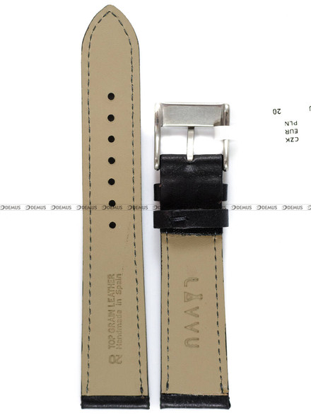 Skórzany pasek do zegarka LAVVU LSAUB20, 20 mm, Czarny