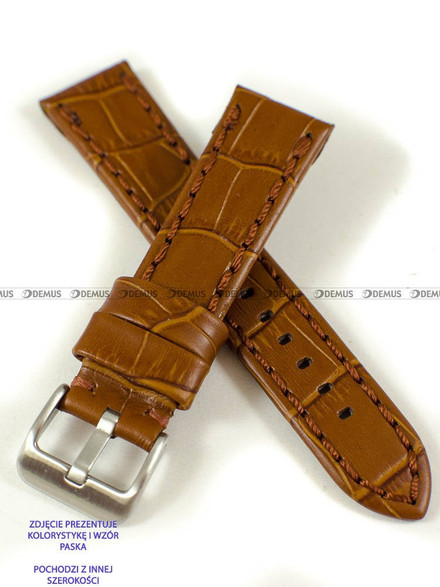 Skórzany pasek do zegarka Pacific W49.24.3.3, 24 mm, Brązowy