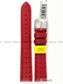 Skórzany pasek do zegarka Morellato A01U3459237083CR18, 18 mm, Czerwony