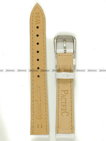 Skórzany pasek do zegarka Pacific W94.16.7.7, 16 mm, Biały