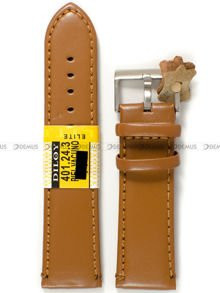 Skórzany pasek do zegarka Diloy 401.24.3, 24 mm, Brązowy
