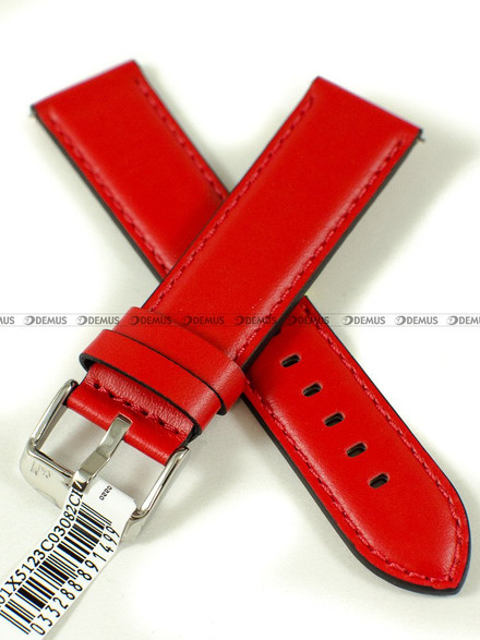 Skórzany pasek do zegarka Morellato A01X5123C03082CR22, 22 mm, Czerwony
