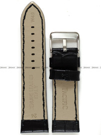 Skórzany pasek do zegarka Pacific W49.24.1.1, 24 mm, Czarny
