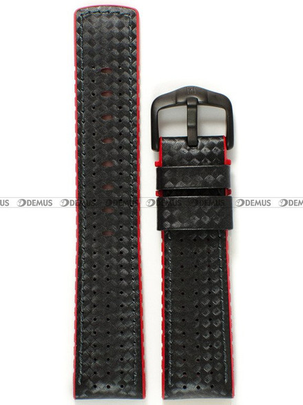 Skórzano-kauczukowy pasek do zegarka Hirsch 0912092050-5-22, 22 mm, Czarny