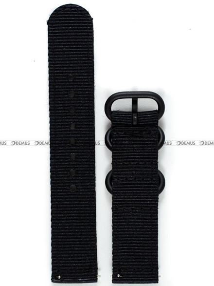 Nylonowy pasek do zegarka Nato PND2.20.1, 20 mm, Czarny