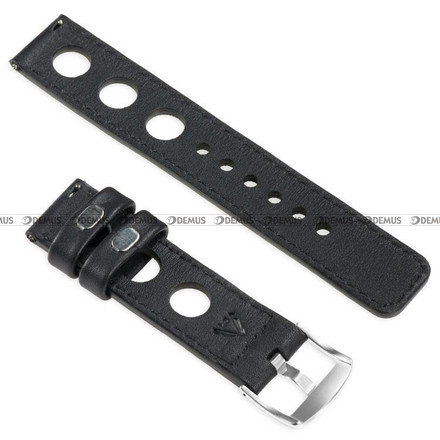 Skórzany pasek do zegarka moVear WQU0R01SL00SLBM24BK, 24 mm, Czarny