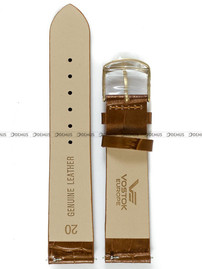 Skórzany pasek do zegarka Vostok Undine-skórzany-złoty-croco-zł-kl., 20 mm, Brązowy