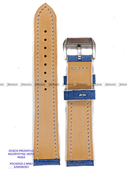 Pasek skórzany ręcznie robiony A. Kucharski Leather - Grattamacco - Blue/White - 30 mm