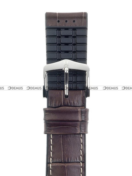 Skórzano-kauczukowy pasek do zegarka Hirsch 0925128010-2-22, 22 mm, Brązowy