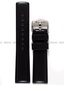 Kauczukowy pasek do zegarka Hirsch 40478850-2-22, 22 mm, Czarny