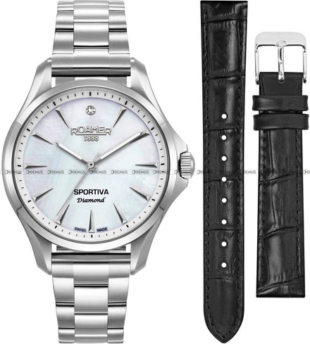 Roamer Sportiva Diamond 865847 41 20 50 Zegarek Damski - Dodatkowy pasek w zestawie