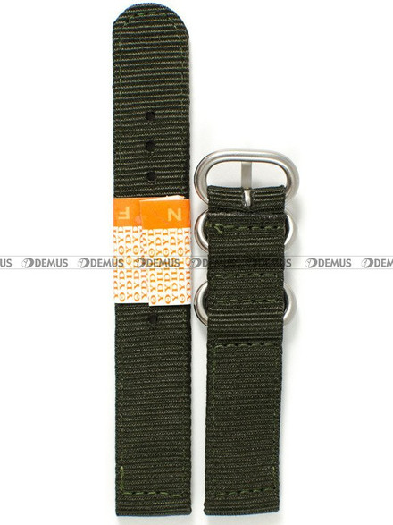 Nylonowy pasek do zegarka Diloy 408.18.27, 18 mm, Zielony