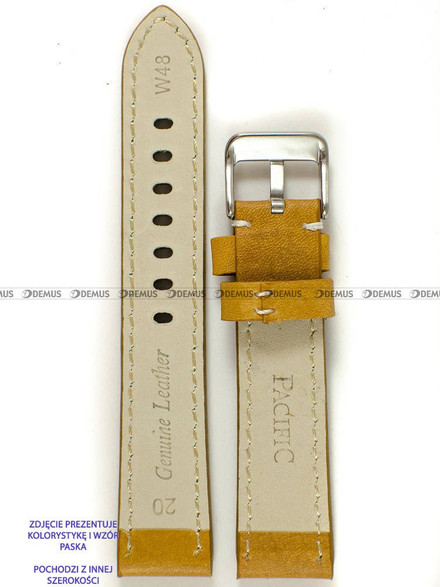 Skórzany pasek do zegarka Pacific W48.24.32.7, 24 mm, Brązowy