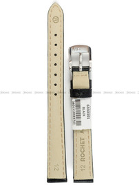 Pasek skórzany do zegarka - Rochet Screen 6330301 - 12 mm - Czarny