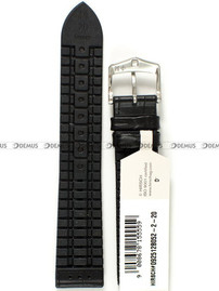 Skórzano-kauczukowy pasek do zegarka Hirsch 00925128052-2-20, 20 mm, Czarny