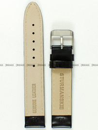 Skórzany pasek do zegarka Sturmanskie Gagarin 170, 18 mm, Czarny