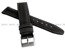 Skórzany pasek do zegarka LAVVU LSKUB24, 24 mm, Czarny