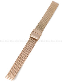Bransoleta mesh do zegarka - BMRG03.14.Z-SSP - 14 mm - z zabezpieczeniem - różowe złoto