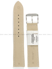 Pasek skórzany do zegarka - Rochet Charleston 5492002ST - 20 mm - Biały