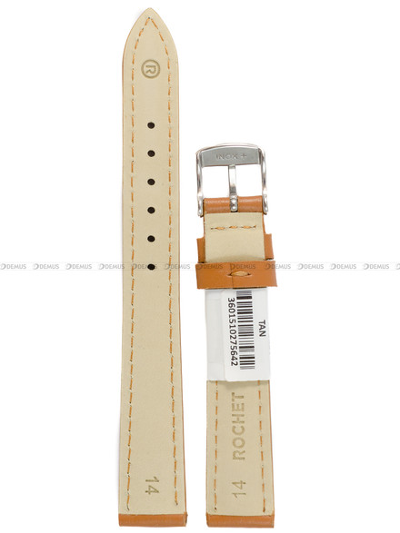 Pasek skórzany do zegarka - Rochet Miami 5411404ST - 14 mm - Brązowy