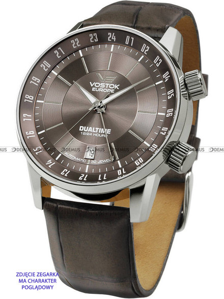 Pasek skórzany do zegarka Vostok Europe Gaz-14 Dual Time 2426-5601058 - 22 mm