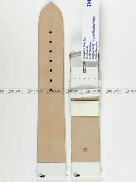 Skórzany pasek do zegarka Morellato A01X5200875017CR20, 20 mm, Biały