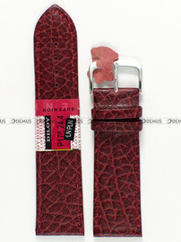 Skórzany pasek do zegarka Diloy P178.24.4, 24 mm, Bordowy